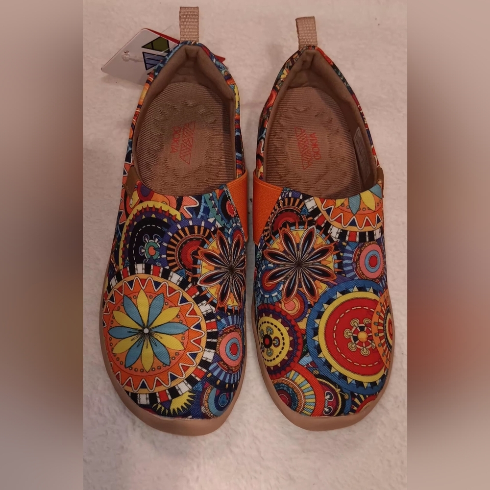 GOKIA Colorful Geometric Slip-On Shoes